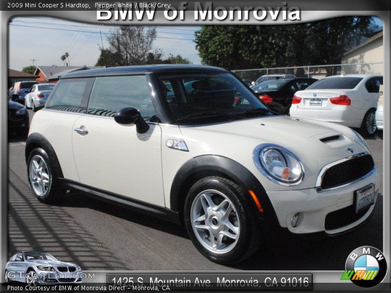 Pepper White / Black/Grey 2009 Mini Cooper S Hardtop