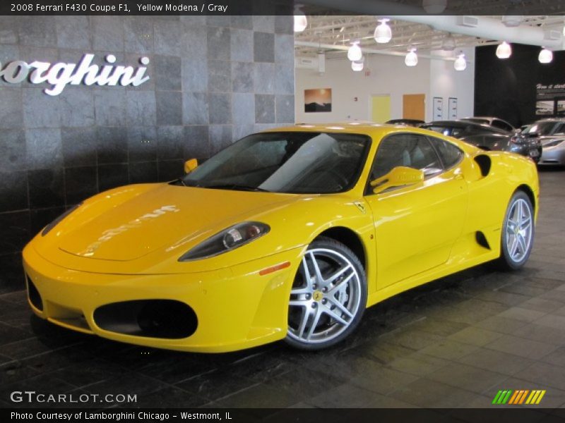 Yellow Modena / Gray 2008 Ferrari F430 Coupe F1