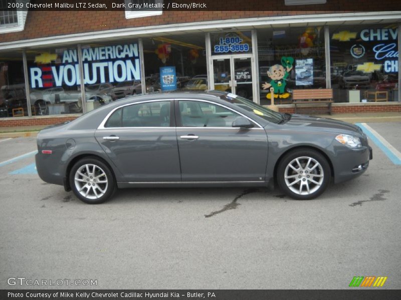 Dark Gray Metallic / Ebony/Brick 2009 Chevrolet Malibu LTZ Sedan
