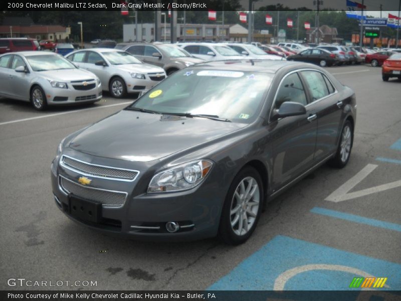 Dark Gray Metallic / Ebony/Brick 2009 Chevrolet Malibu LTZ Sedan