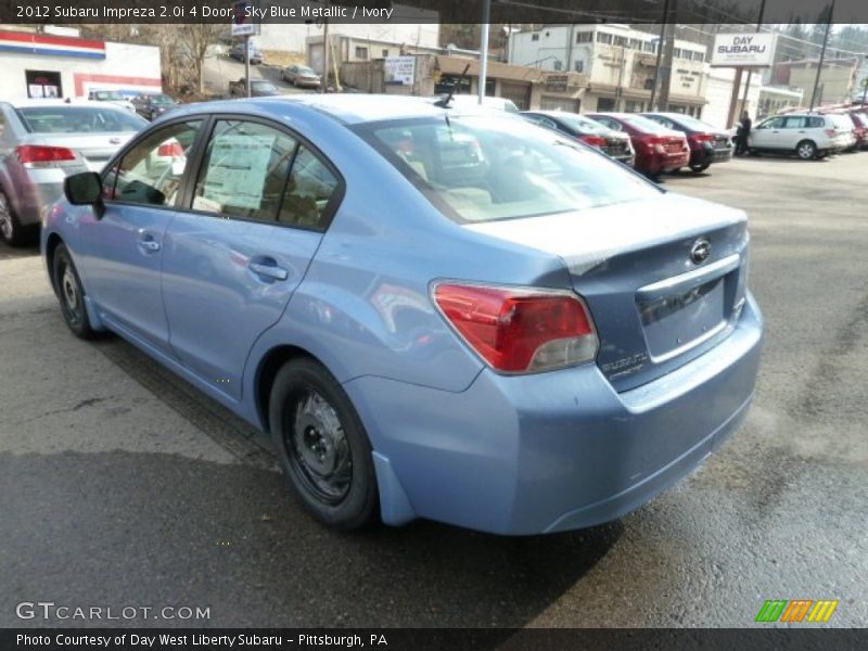 Sky Blue Metallic / Ivory 2012 Subaru Impreza 2.0i 4 Door
