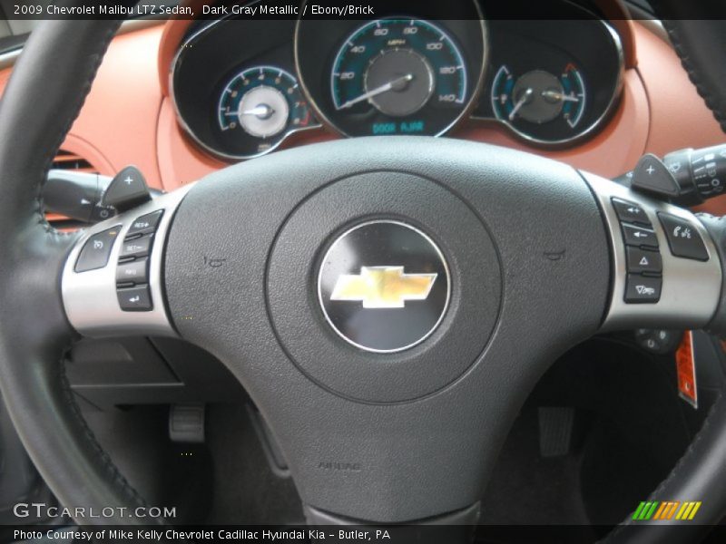 Dark Gray Metallic / Ebony/Brick 2009 Chevrolet Malibu LTZ Sedan