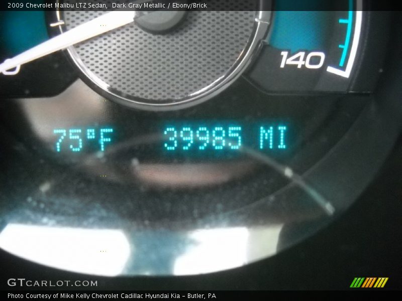 Dark Gray Metallic / Ebony/Brick 2009 Chevrolet Malibu LTZ Sedan