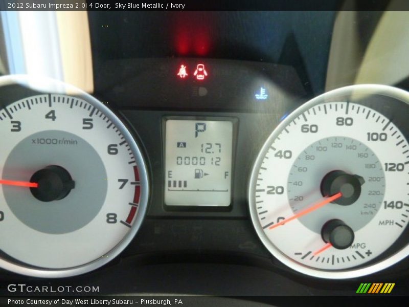 Sky Blue Metallic / Ivory 2012 Subaru Impreza 2.0i 4 Door