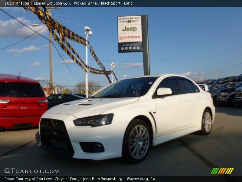 Wicked White / Black Sport Fabric 2010 Mitsubishi Lancer Evolution GSR