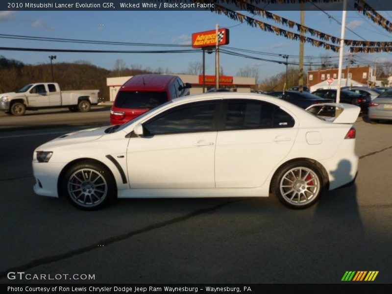 Wicked White / Black Sport Fabric 2010 Mitsubishi Lancer Evolution GSR