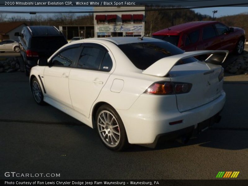 Wicked White / Black Sport Fabric 2010 Mitsubishi Lancer Evolution GSR