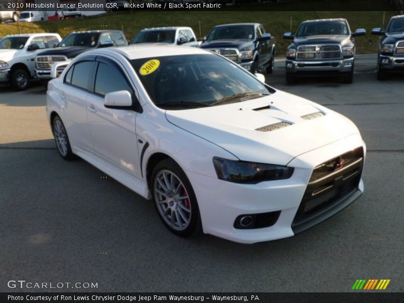 Wicked White / Black Sport Fabric 2010 Mitsubishi Lancer Evolution GSR
