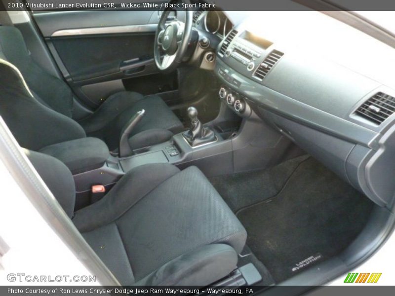 Wicked White / Black Sport Fabric 2010 Mitsubishi Lancer Evolution GSR