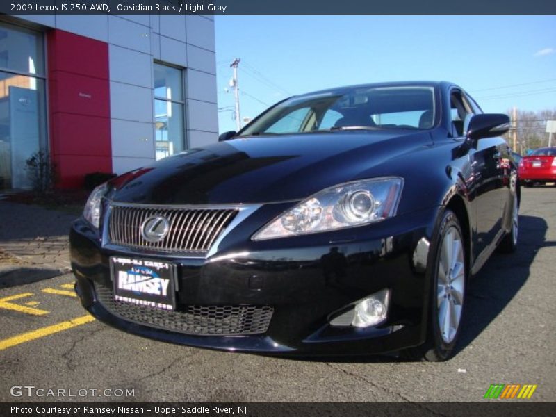 Obsidian Black / Light Gray 2009 Lexus IS 250 AWD