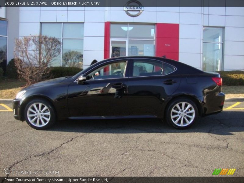Obsidian Black / Light Gray 2009 Lexus IS 250 AWD