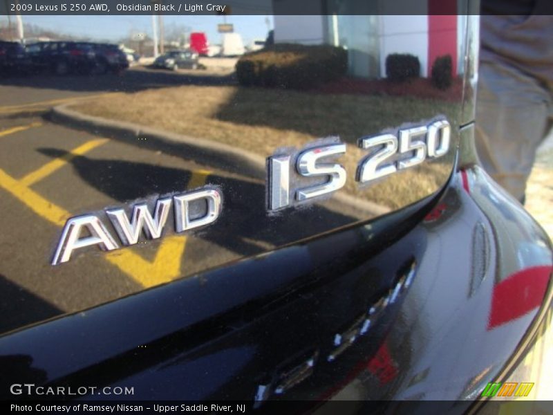 Obsidian Black / Light Gray 2009 Lexus IS 250 AWD