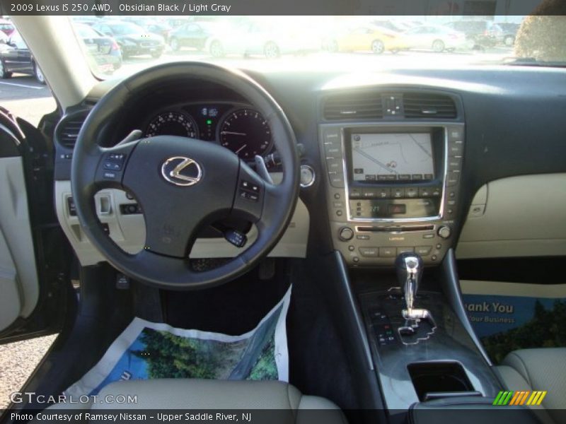 Obsidian Black / Light Gray 2009 Lexus IS 250 AWD