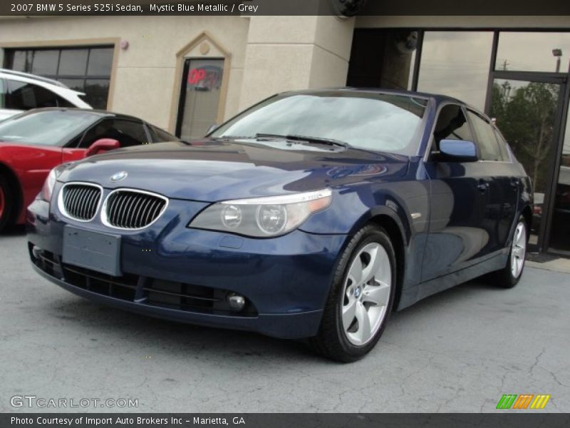 Mystic Blue Metallic / Grey 2007 BMW 5 Series 525i Sedan