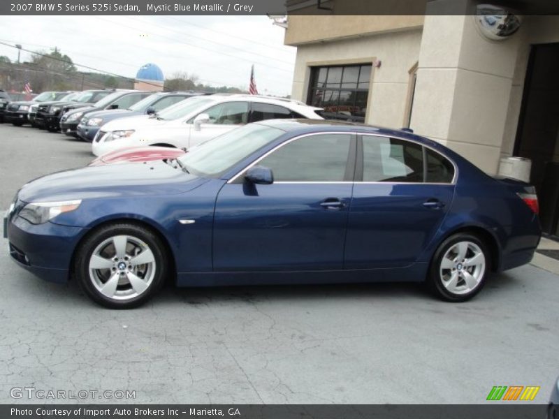 Mystic Blue Metallic / Grey 2007 BMW 5 Series 525i Sedan
