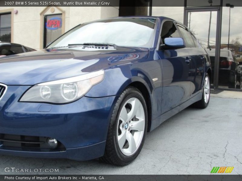 Mystic Blue Metallic / Grey 2007 BMW 5 Series 525i Sedan