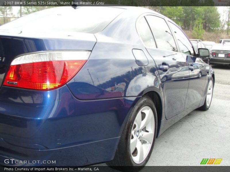Mystic Blue Metallic / Grey 2007 BMW 5 Series 525i Sedan