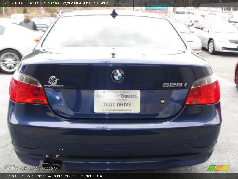 Mystic Blue Metallic / Grey 2007 BMW 5 Series 525i Sedan
