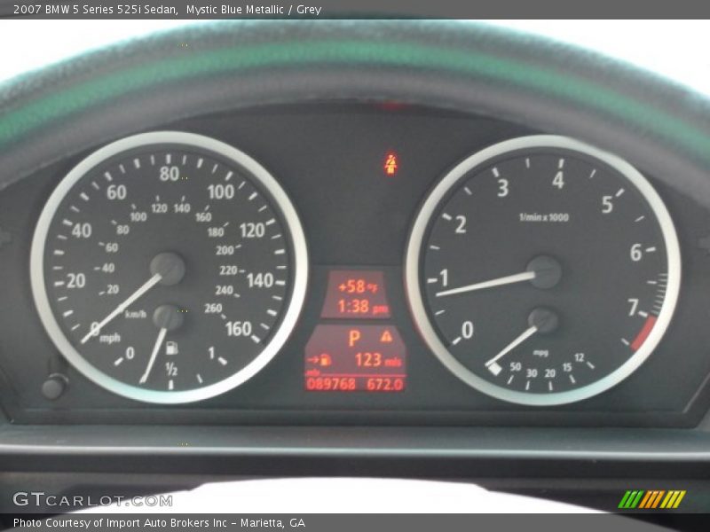Mystic Blue Metallic / Grey 2007 BMW 5 Series 525i Sedan
