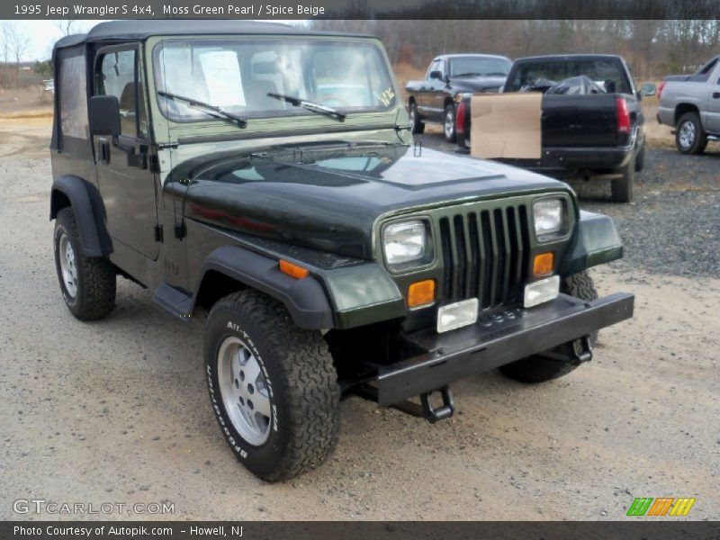 Moss Green Pearl / Spice Beige 1995 Jeep Wrangler S 4x4