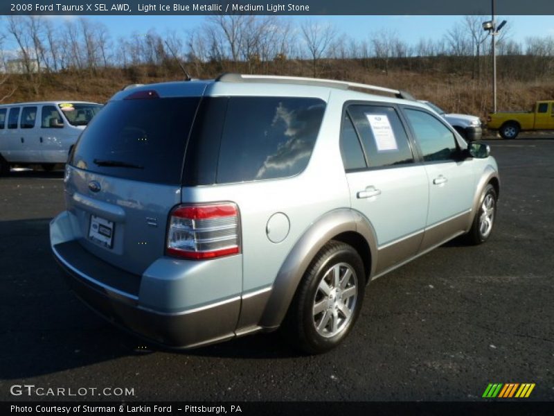Light Ice Blue Metallic / Medium Light Stone 2008 Ford Taurus X SEL AWD