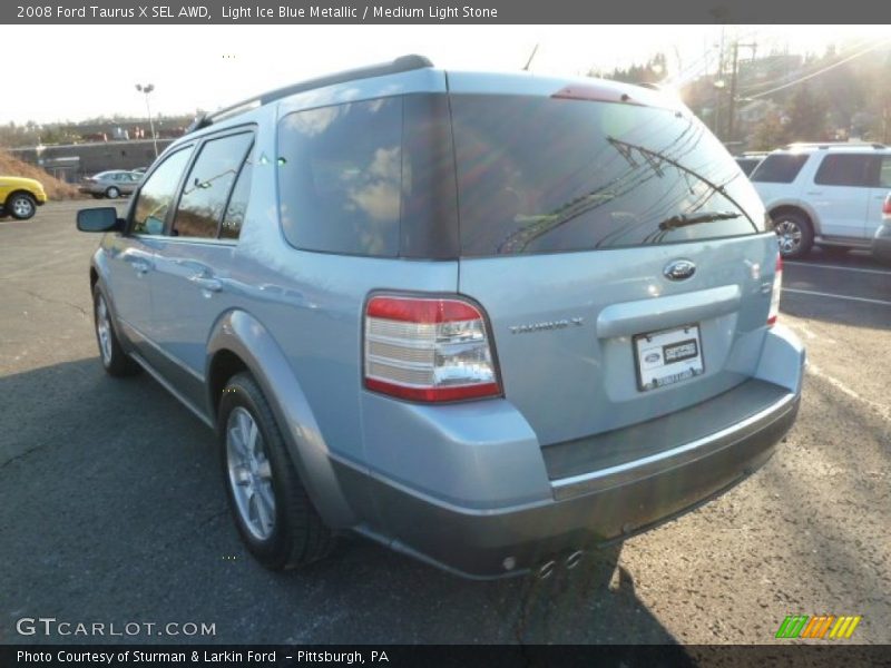Light Ice Blue Metallic / Medium Light Stone 2008 Ford Taurus X SEL AWD