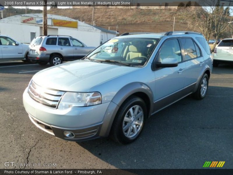 Light Ice Blue Metallic / Medium Light Stone 2008 Ford Taurus X SEL AWD