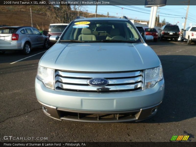 Light Ice Blue Metallic / Medium Light Stone 2008 Ford Taurus X SEL AWD