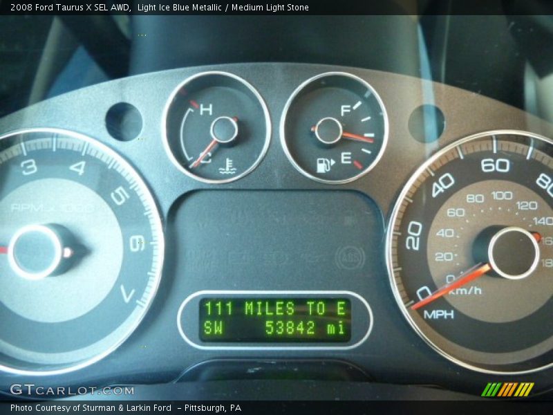Light Ice Blue Metallic / Medium Light Stone 2008 Ford Taurus X SEL AWD