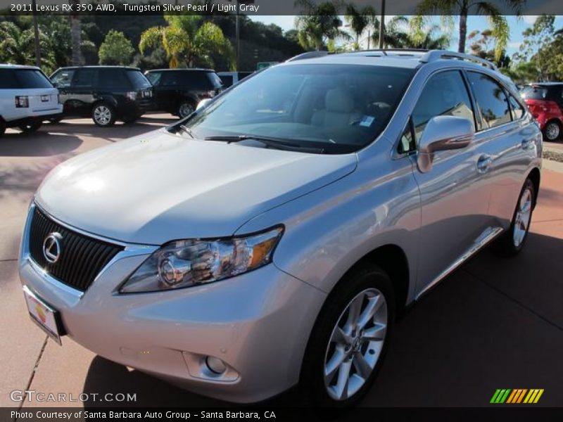 Tungsten Silver Pearl / Light Gray 2011 Lexus RX 350 AWD