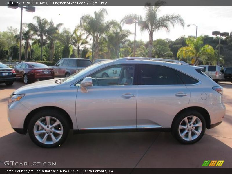 Tungsten Silver Pearl / Light Gray 2011 Lexus RX 350 AWD