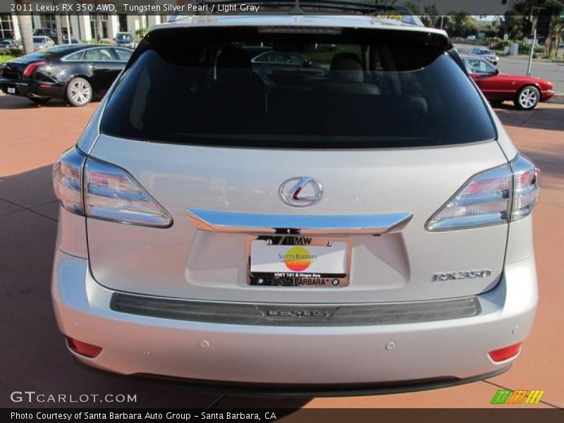 Tungsten Silver Pearl / Light Gray 2011 Lexus RX 350 AWD