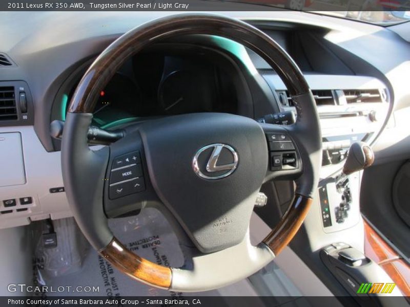 Tungsten Silver Pearl / Light Gray 2011 Lexus RX 350 AWD