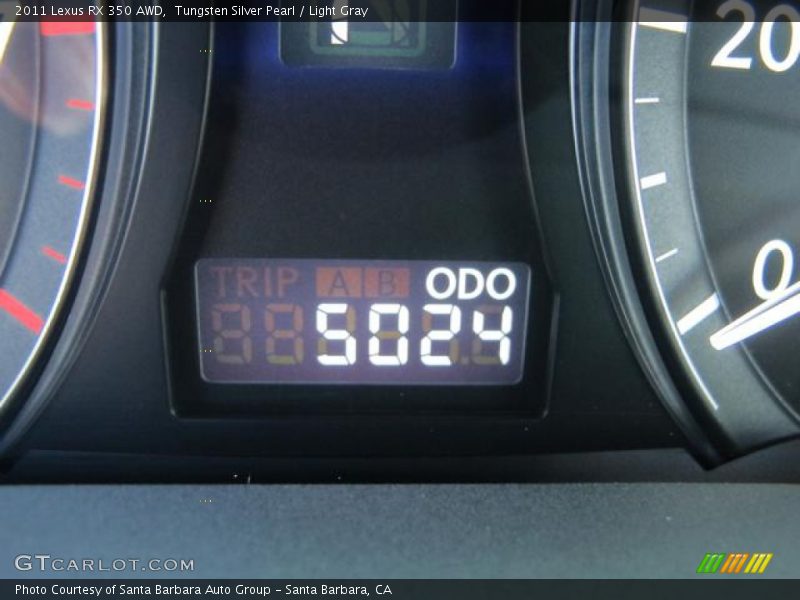 Tungsten Silver Pearl / Light Gray 2011 Lexus RX 350 AWD