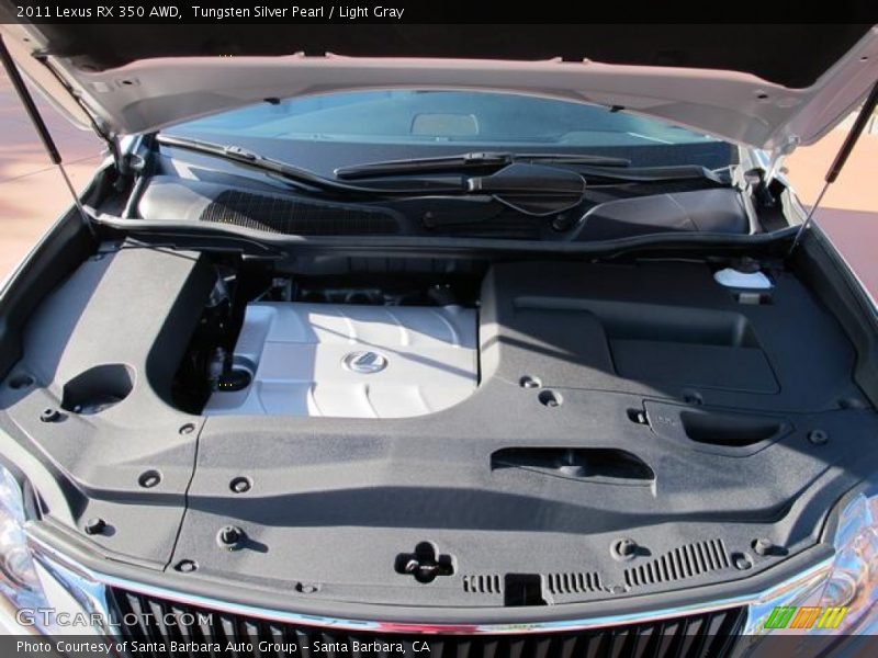 Tungsten Silver Pearl / Light Gray 2011 Lexus RX 350 AWD