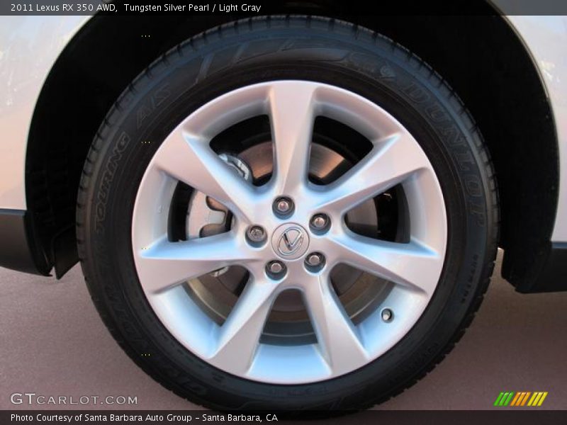 Tungsten Silver Pearl / Light Gray 2011 Lexus RX 350 AWD