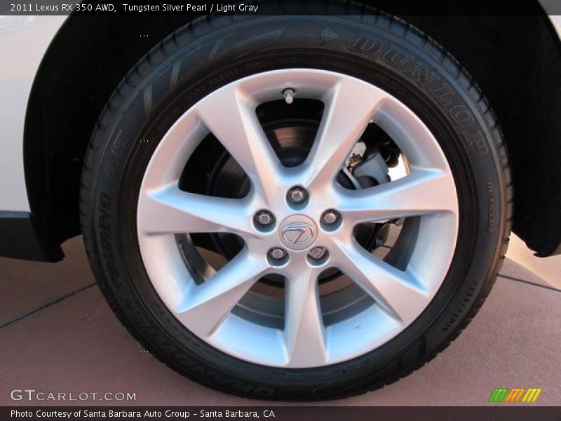 Tungsten Silver Pearl / Light Gray 2011 Lexus RX 350 AWD