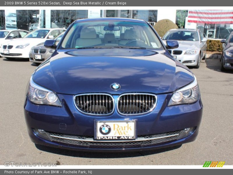 Deep Sea Blue Metallic / Cream Beige 2009 BMW 5 Series 528xi Sedan