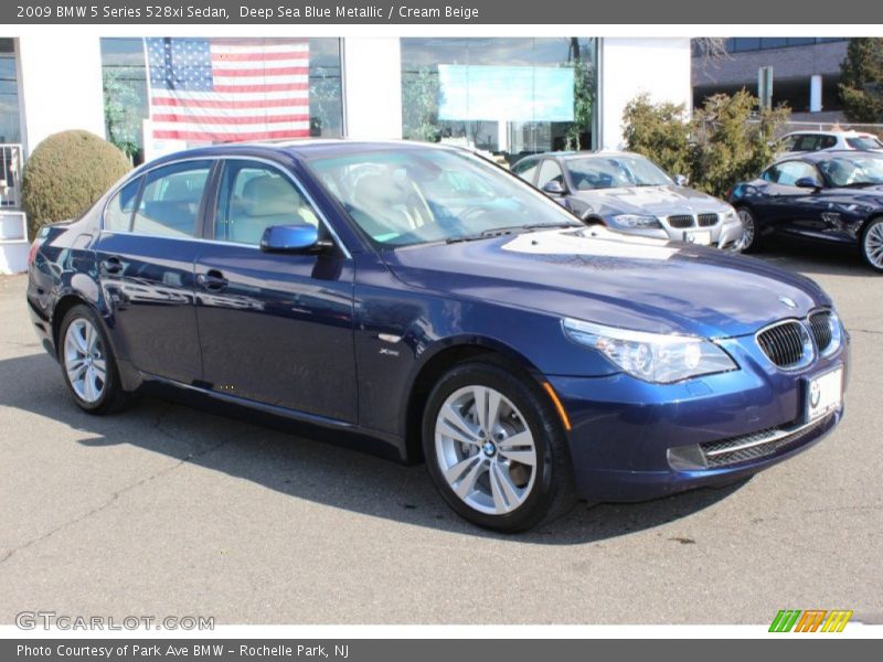 Deep Sea Blue Metallic / Cream Beige 2009 BMW 5 Series 528xi Sedan