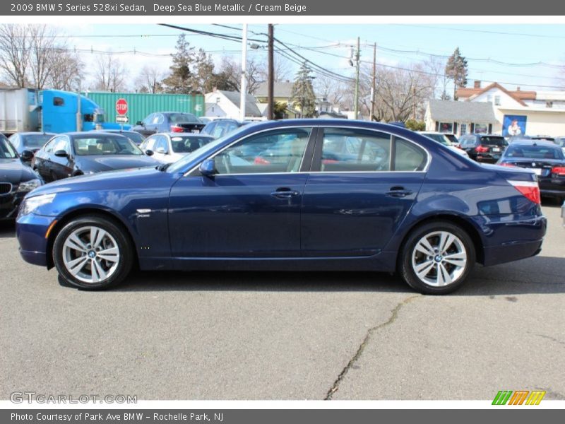 Deep Sea Blue Metallic / Cream Beige 2009 BMW 5 Series 528xi Sedan
