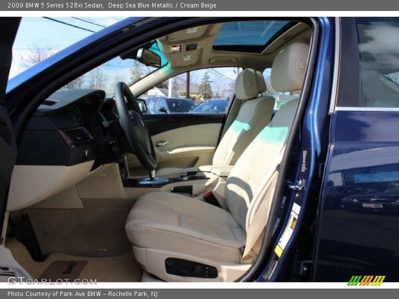Deep Sea Blue Metallic / Cream Beige 2009 BMW 5 Series 528xi Sedan