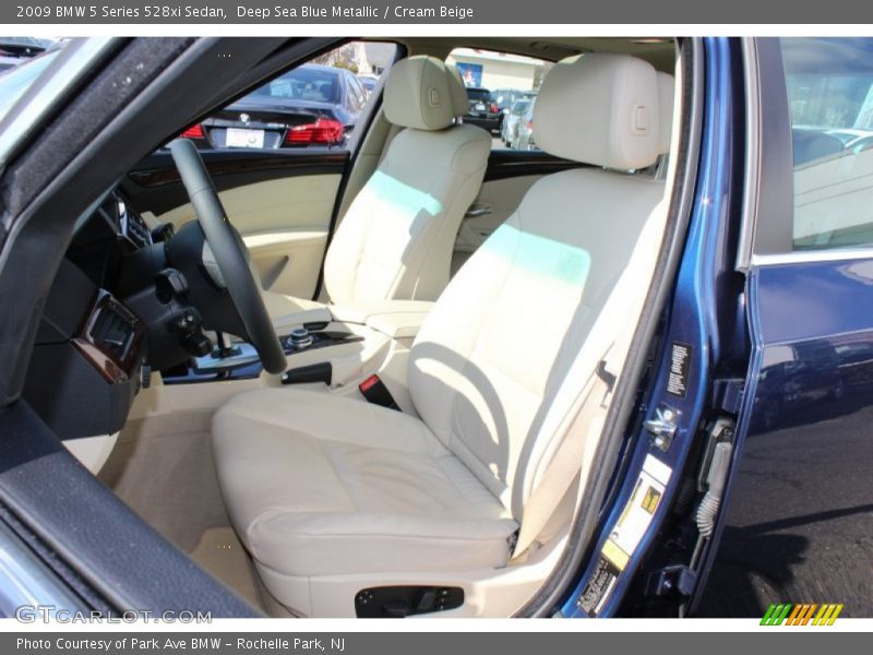 Deep Sea Blue Metallic / Cream Beige 2009 BMW 5 Series 528xi Sedan