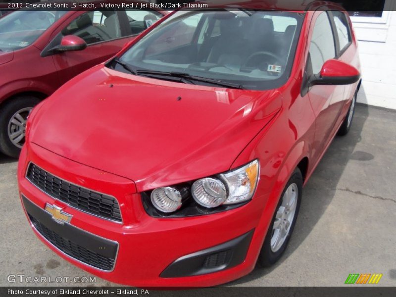 Victory Red / Jet Black/Dark Titanium 2012 Chevrolet Sonic LS Hatch