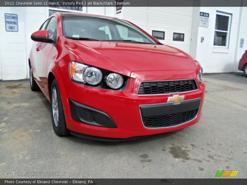 Victory Red / Jet Black/Dark Titanium 2012 Chevrolet Sonic LS Hatch