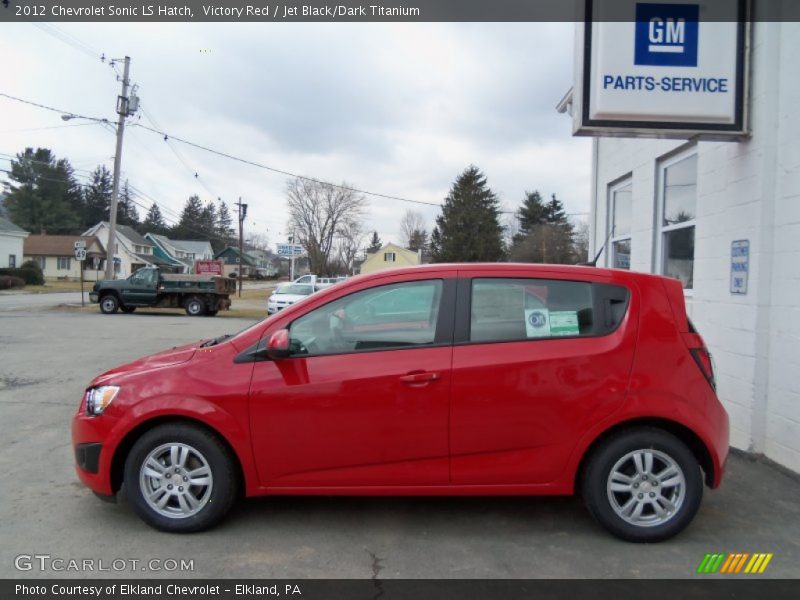 Victory Red / Jet Black/Dark Titanium 2012 Chevrolet Sonic LS Hatch