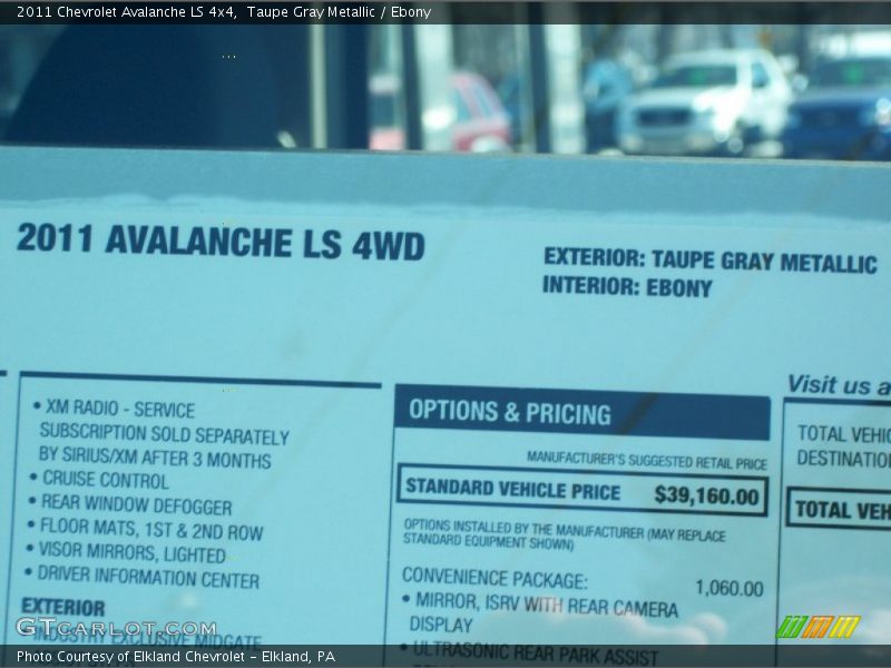 Taupe Gray Metallic / Ebony 2011 Chevrolet Avalanche LS 4x4