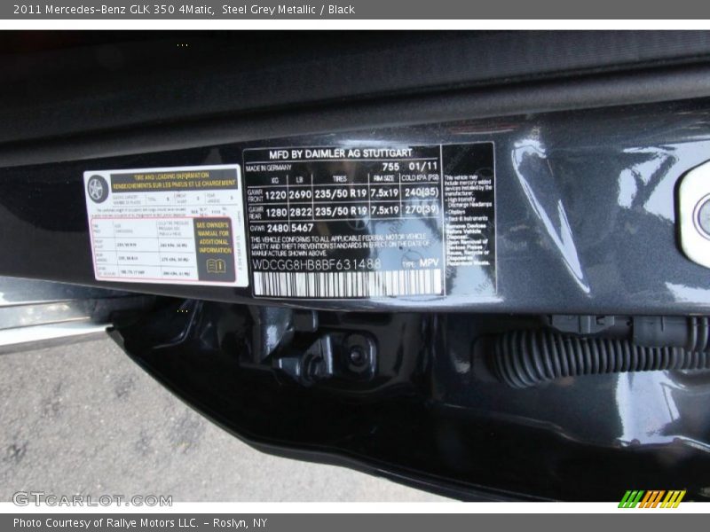 Steel Grey Metallic / Black 2011 Mercedes-Benz GLK 350 4Matic