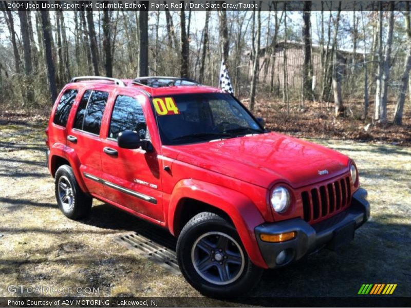 Flame Red / Dark Slate Gray/Taupe 2004 Jeep Liberty Sport 4x4 Columbia Edition