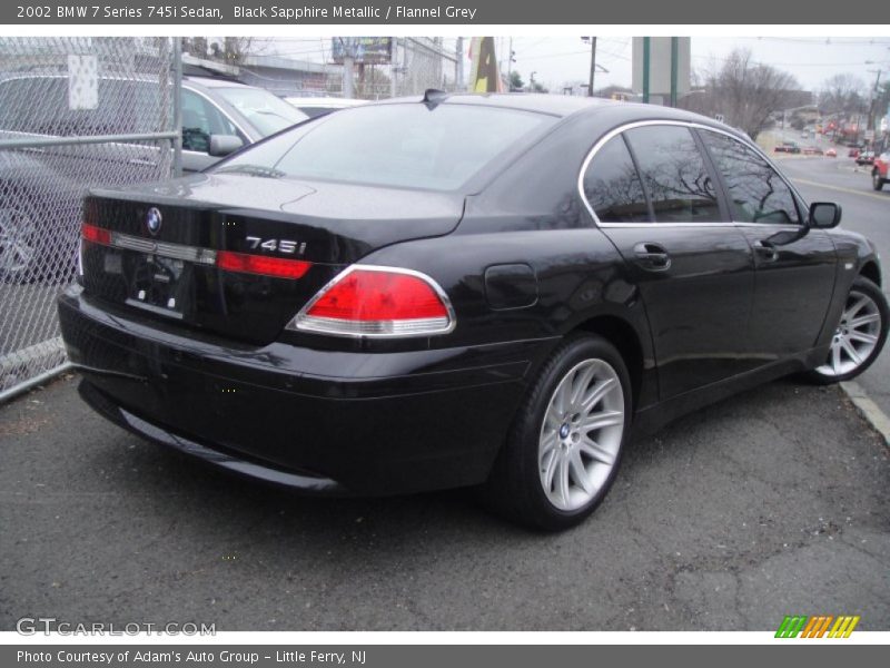 Black Sapphire Metallic / Flannel Grey 2002 BMW 7 Series 745i Sedan