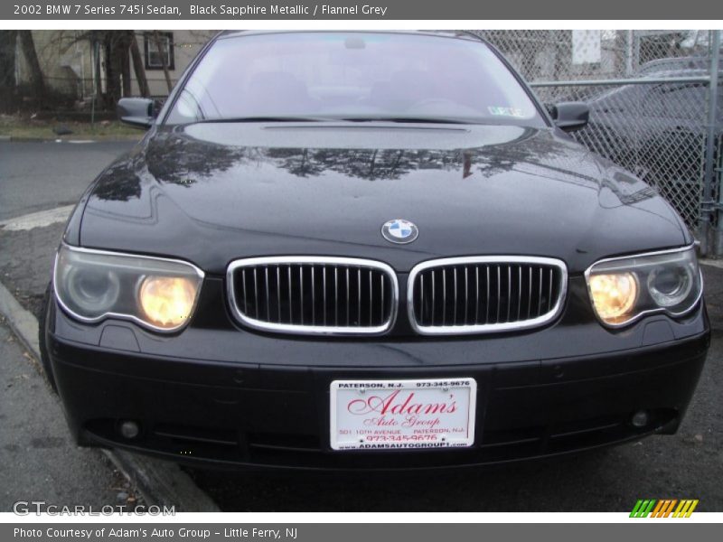 Black Sapphire Metallic / Flannel Grey 2002 BMW 7 Series 745i Sedan